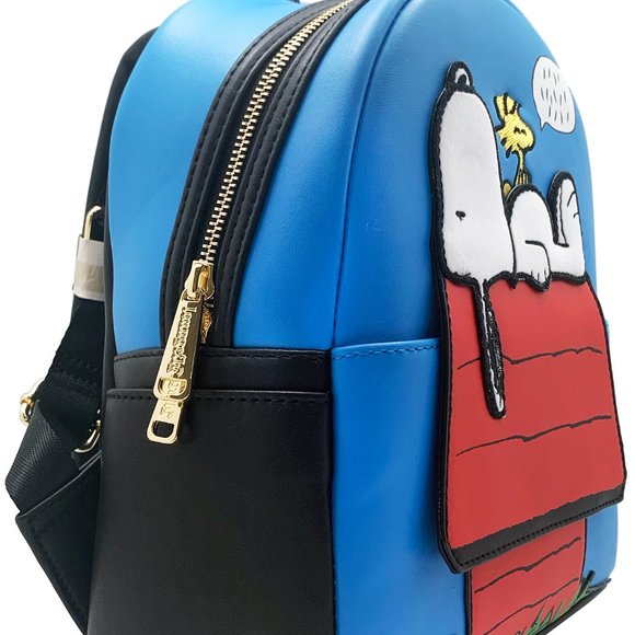 Loungefly Peanuts Snoopy Doghouse Faux Leather Womens Mini Backpack Purse